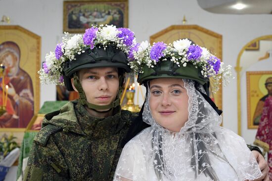 Венчание военнослужащего группировки "Центр" в зоне СВО