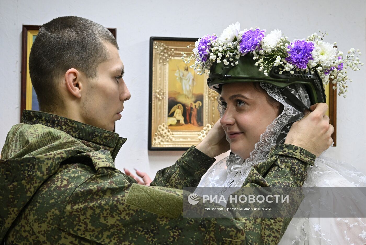 Венчание военнослужащего группировки "Центр" в зоне СВО
