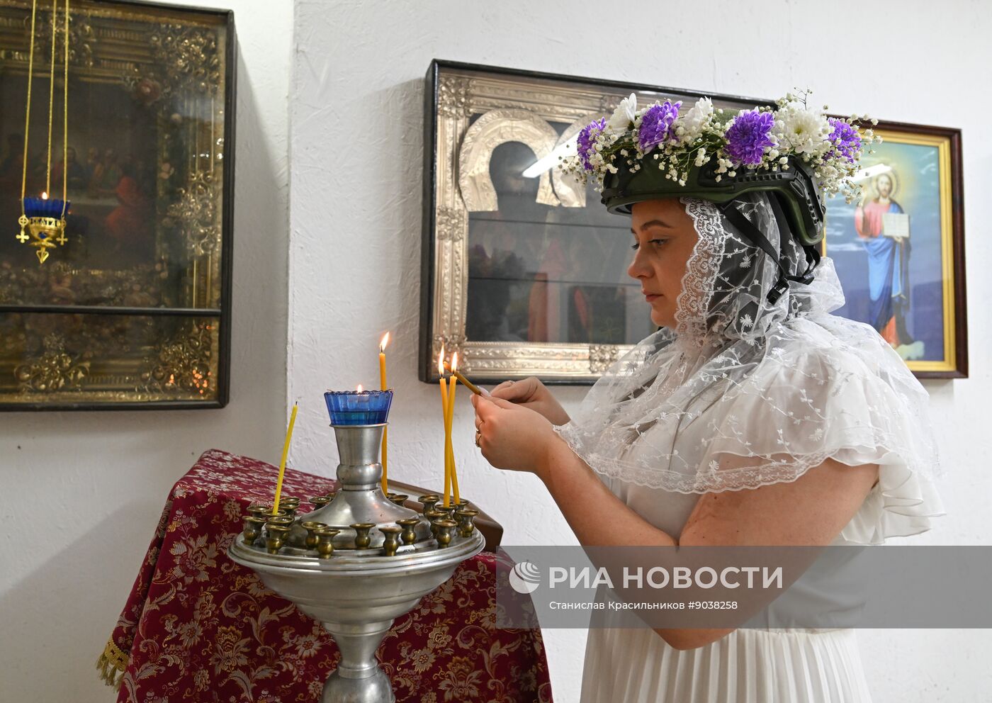 Венчание военнослужащего группировки "Центр" в зоне СВО