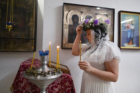 Венчание военнослужащего группировки "Центр" в зоне СВО