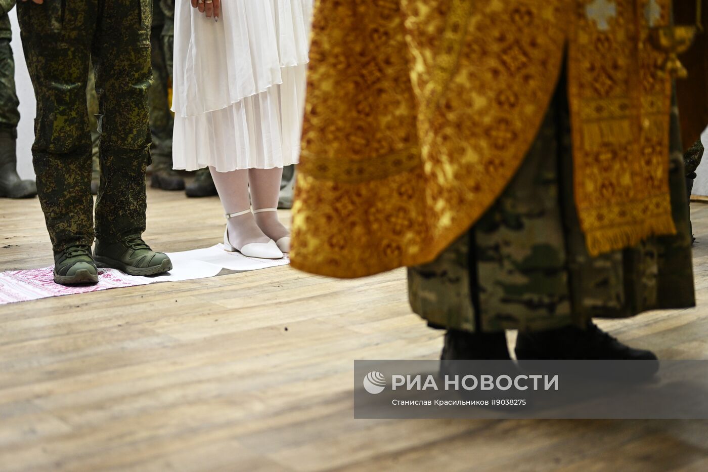 Венчание военнослужащего группировки "Центр" в зоне СВО