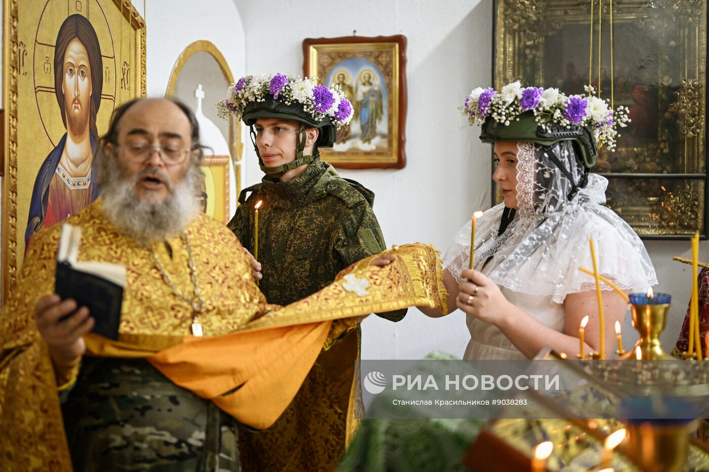 Венчание военнослужащего группировки "Центр" в зоне СВО