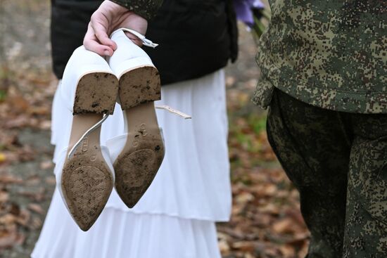 Венчание военнослужащего группировки "Центр" в зоне СВО