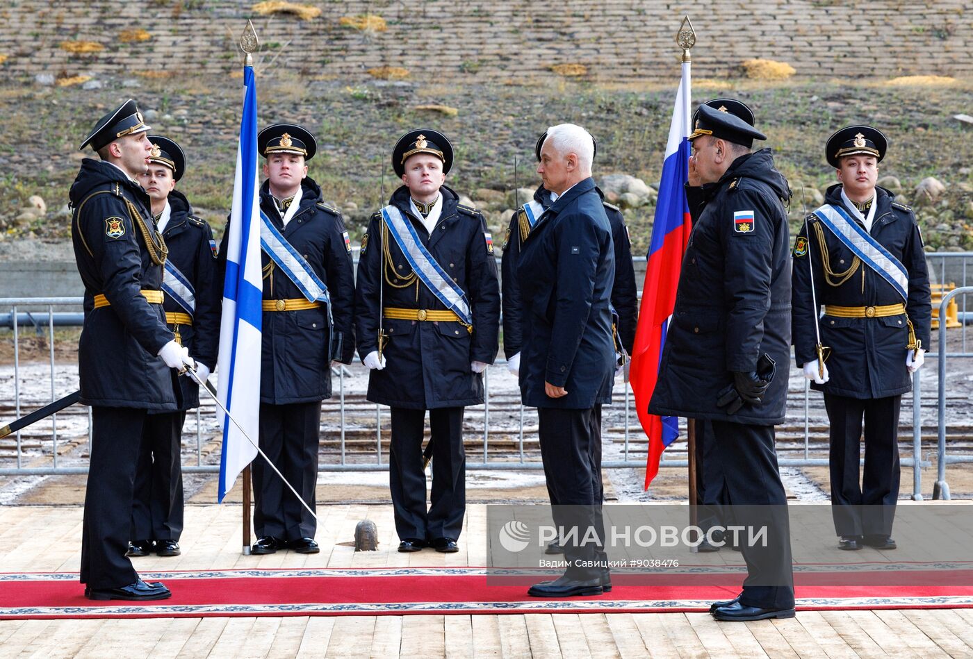 Церемония вывода из эллинга атомной подводной лодки "Хабаровск" в Северодвинске