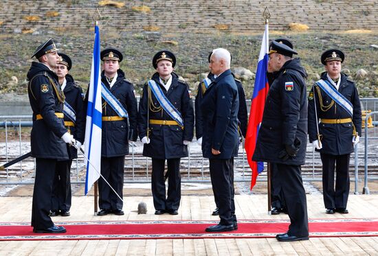 Церемония вывода из эллинга атомной подводной лодки "Хабаровск" в Северодвинске
