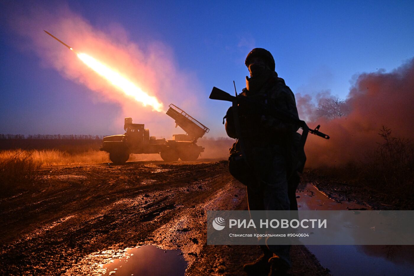 Боевая работа РСЗО "Град" группировки войск "Центр" в зоне СВО