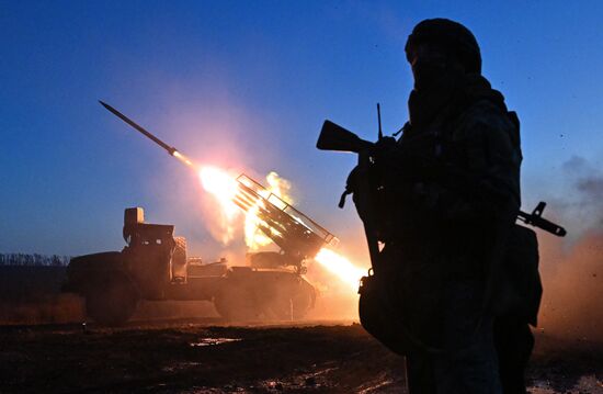 Боевая работа РСЗО "Град" группировки войск "Центр" в зоне СВО