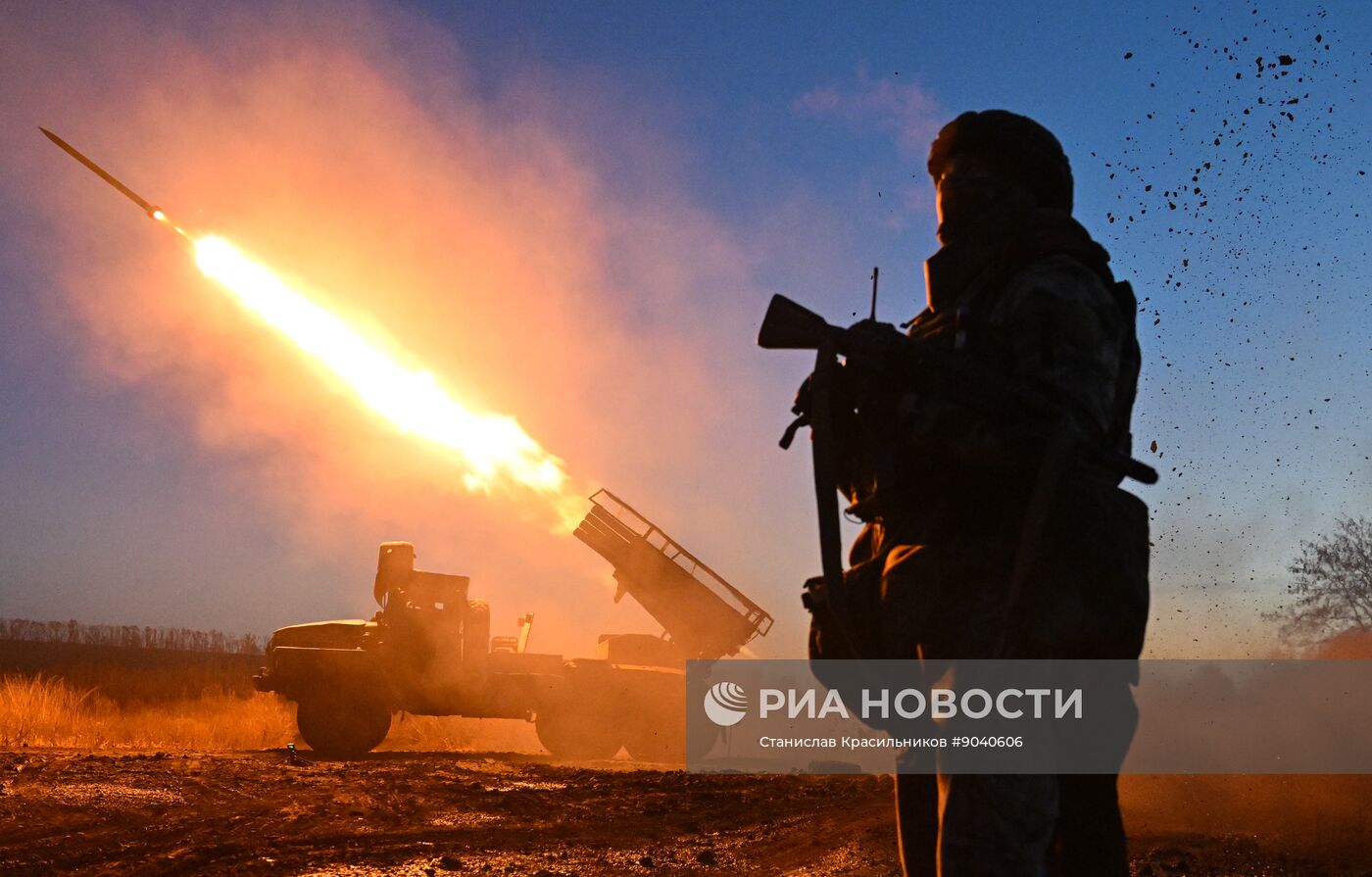 Боевая работа РСЗО "Град" группировки войск "Центр" в зоне СВО