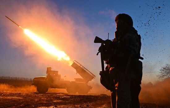 Боевая работа РСЗО "Град" группировки войск "Центр" в зоне СВО