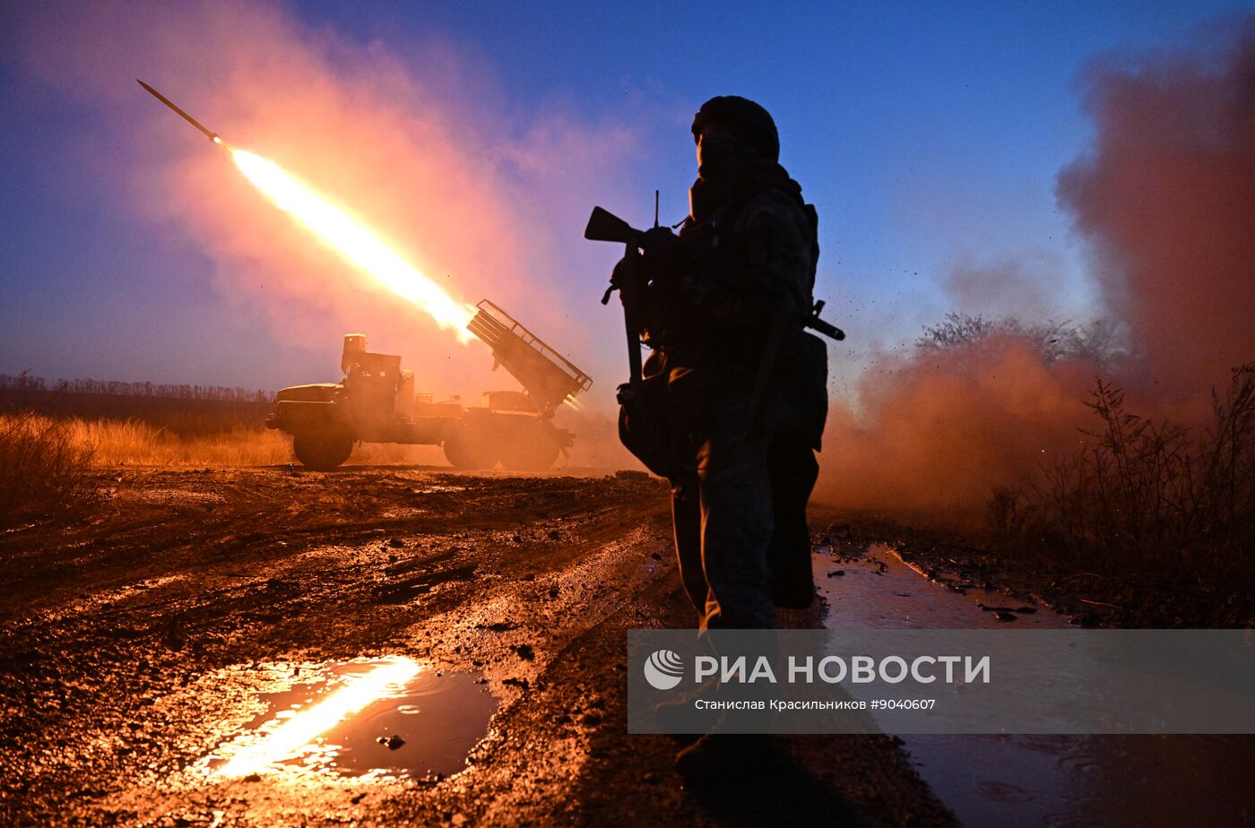 Боевая работа РСЗО "Град" группировки войск "Центр" в зоне СВО