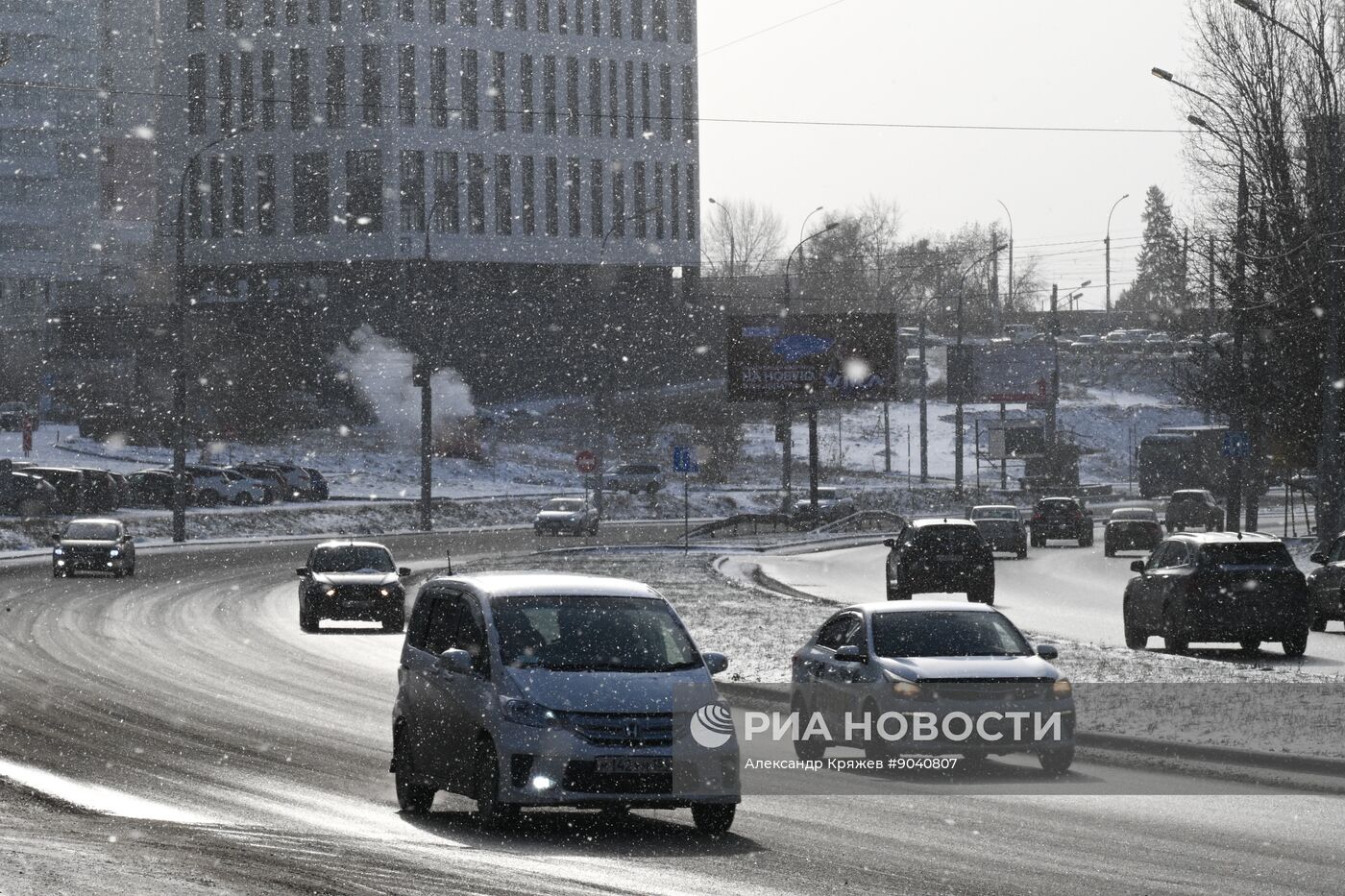 Морозная погода в Новосибирске