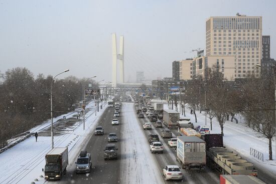 Морозная погода в Новосибирске