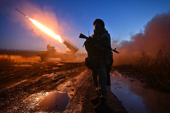 Боевая работа РСЗО "Град" группировки войск "Центр" в зоне СВО