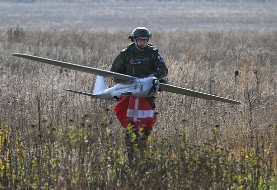 Боевая работа расчета БПЛА "Орлан-10" группировки "Центр"