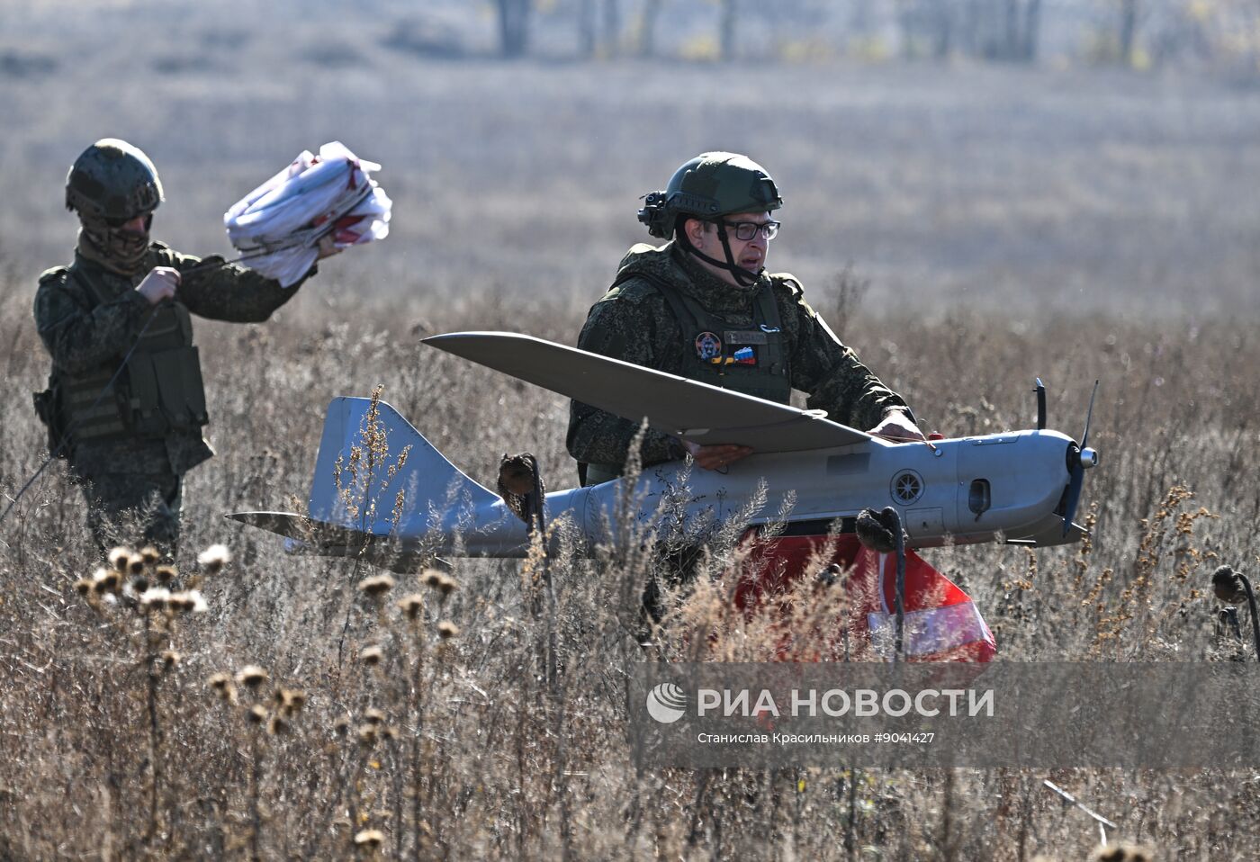 Боевая работа расчета БПЛА "Орлан-10" группировки "Центр"