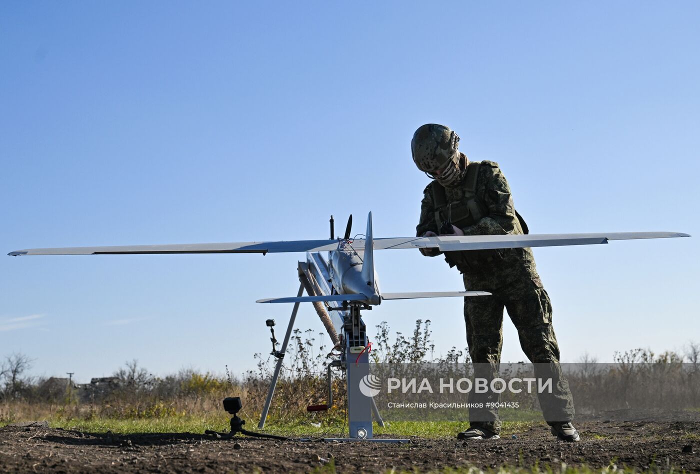 Боевая работа расчета БПЛА "Орлан-10" группировки "Центр"
