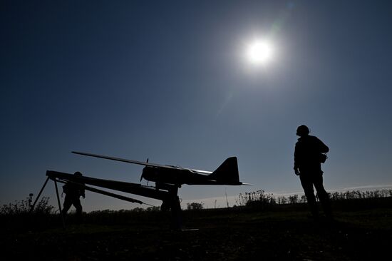 Боевая работа расчета БПЛА "Орлан-10" группировки "Центр"