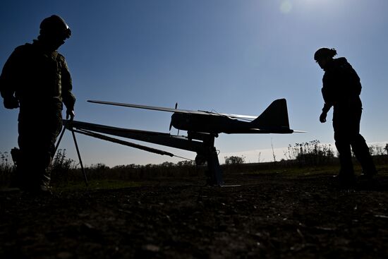 Боевая работа расчета БПЛА "Орлан-10" группировки "Центр"