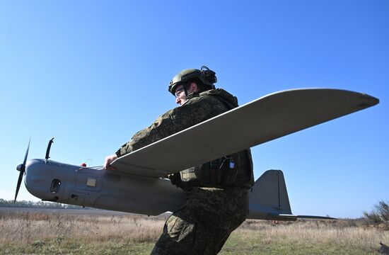 Боевая работа расчета БПЛА "Орлан-10" группировки "Центр"