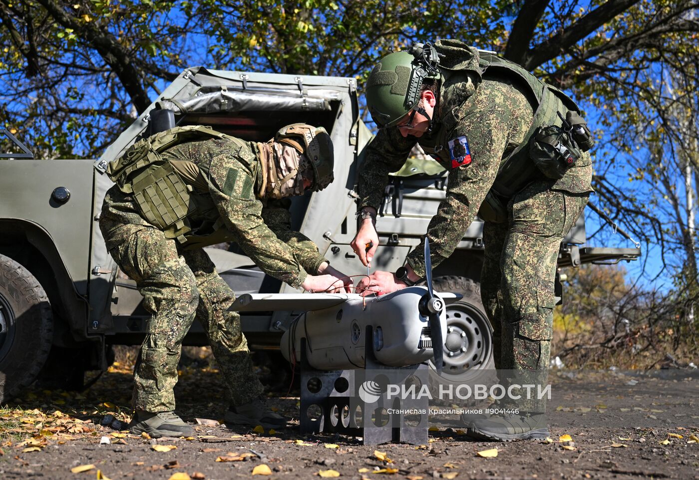 Боевая работа расчета БПЛА "Орлан-10" группировки "Центр"
