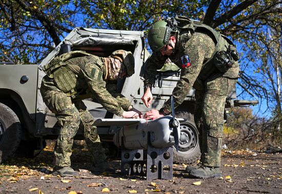 Боевая работа расчета БПЛА "Орлан-10" группировки "Центр"