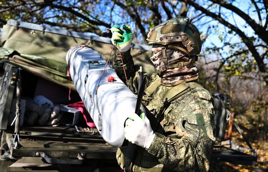 Боевая работа расчета БПЛА "Орлан-10" группировки "Центр"