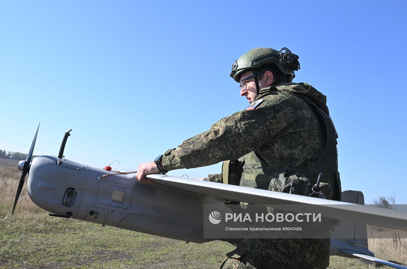 Боевая работа расчета БПЛА "Орлан-10" группировки "Центр"