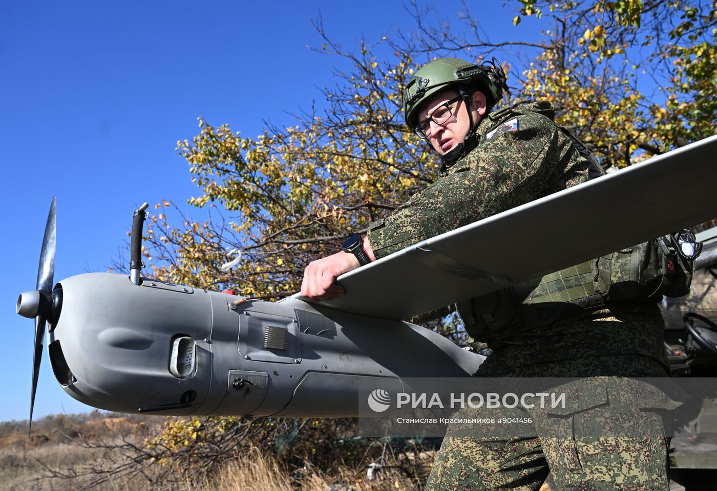 Боевая работа расчета БПЛА "Орлан-10" группировки "Центр"