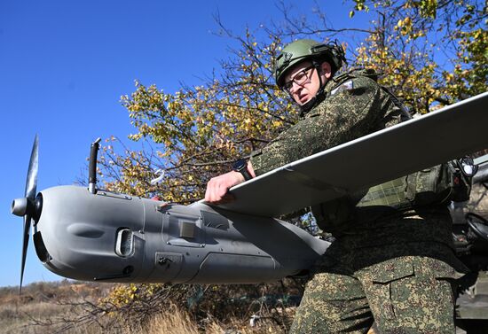 Боевая работа расчета БПЛА "Орлан-10" группировки "Центр"