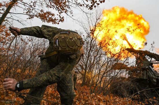 Боевая работа самоходной пушки 2С7 "Пион" группировки "Запад"