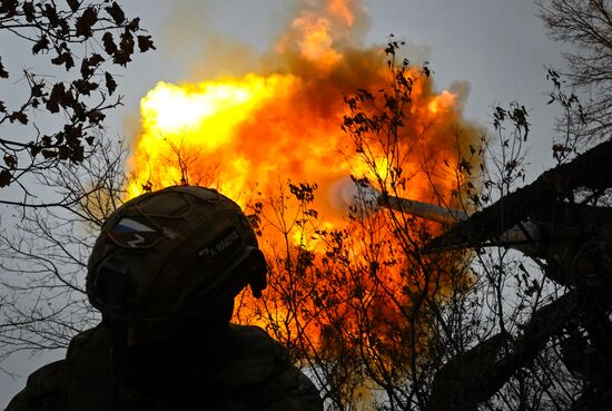 Боевая работа самоходной пушки 2С7 "Пион" группировки "Запад"