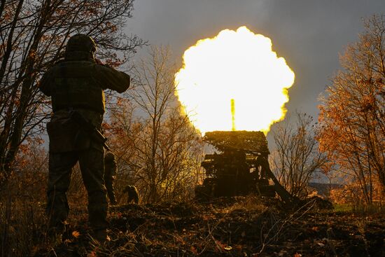 Боевая работа самоходной пушки 2С7 "Пион" группировки "Запад"