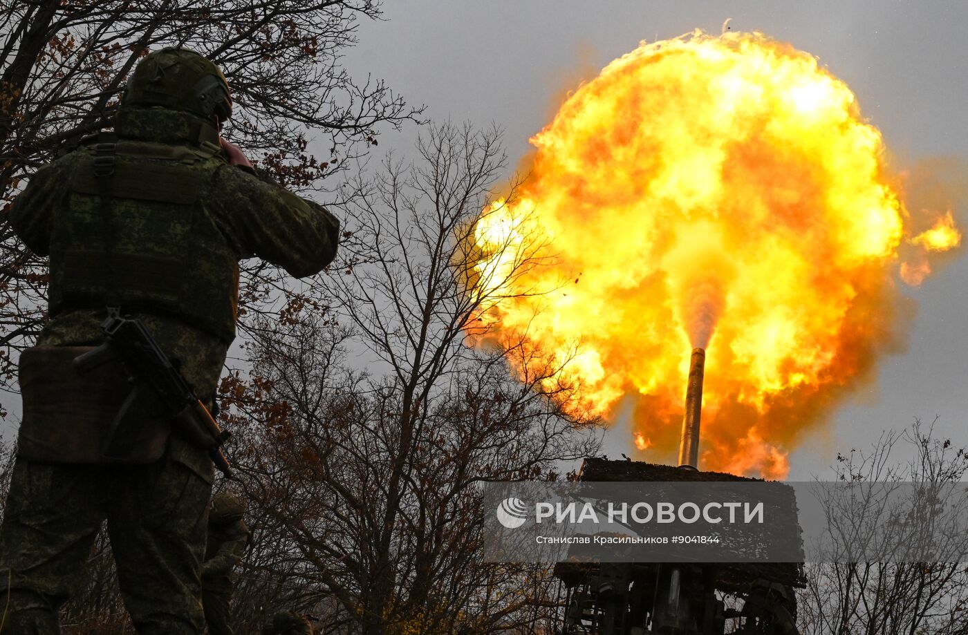 Боевая работа самоходной пушки 2С7 "Пион" группировки "Запад"