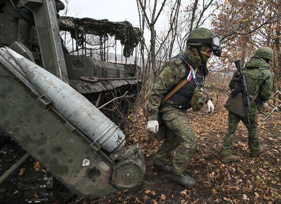 Боевая работа самоходной пушки 2С7 "Пион" группировки "Запад"