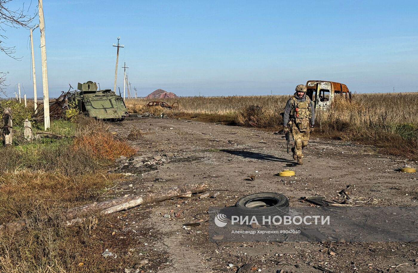 Освобождённый посёлок Шевченко под Красноармейском