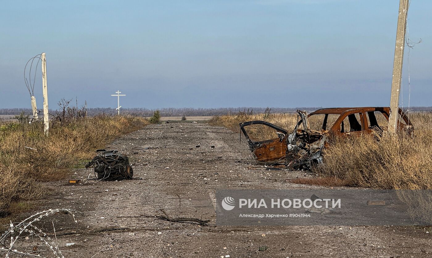 Освобождённый посёлок Шевченко под Красноармейском