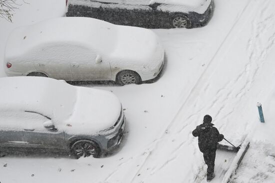 Снегопад в Новосибирске