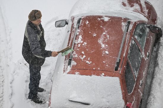 Снегопад в Новосибирске