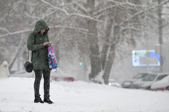 Снегопад в Новосибирске