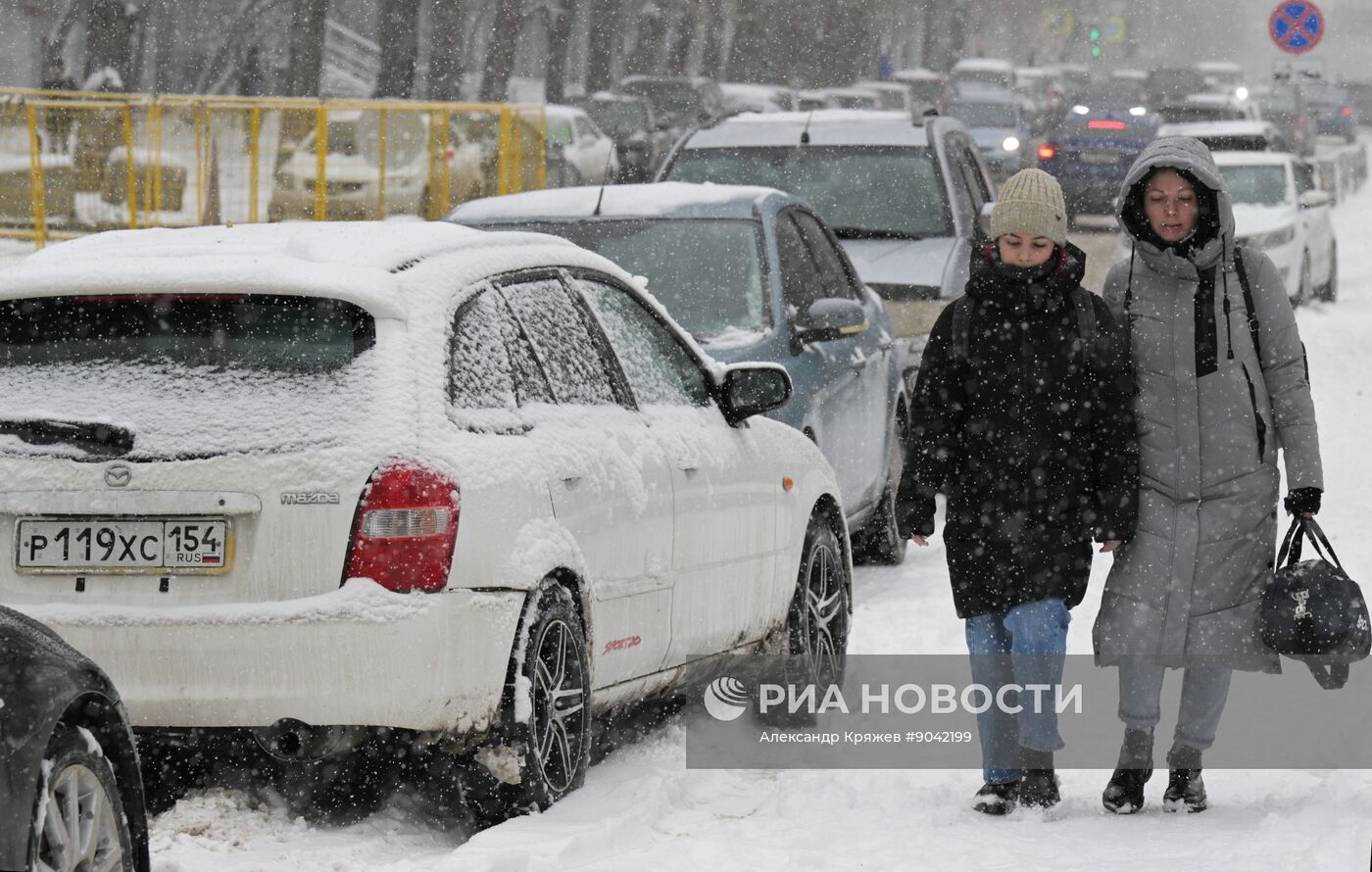 Снегопад в Новосибирске