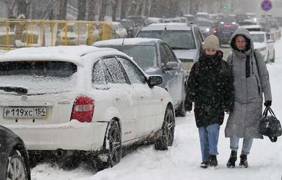 Снегопад в Новосибирске