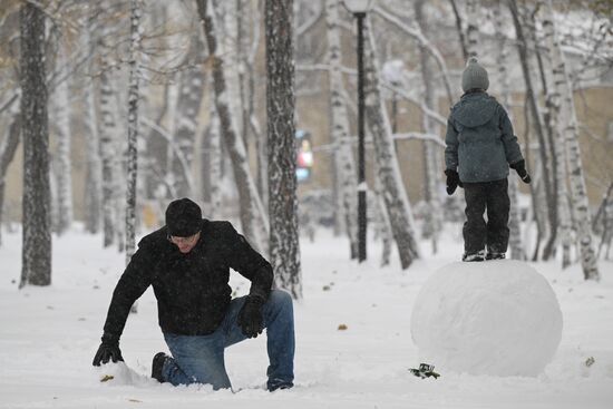Снегопад в Новосибирске