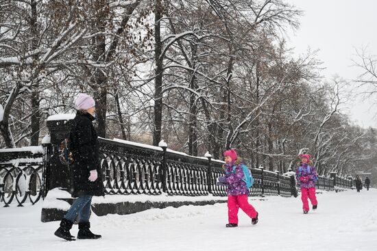 Снегопад в Новосибирске