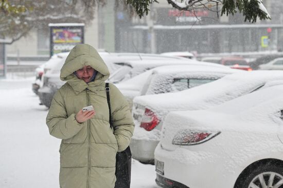 Снегопад в Новосибирске