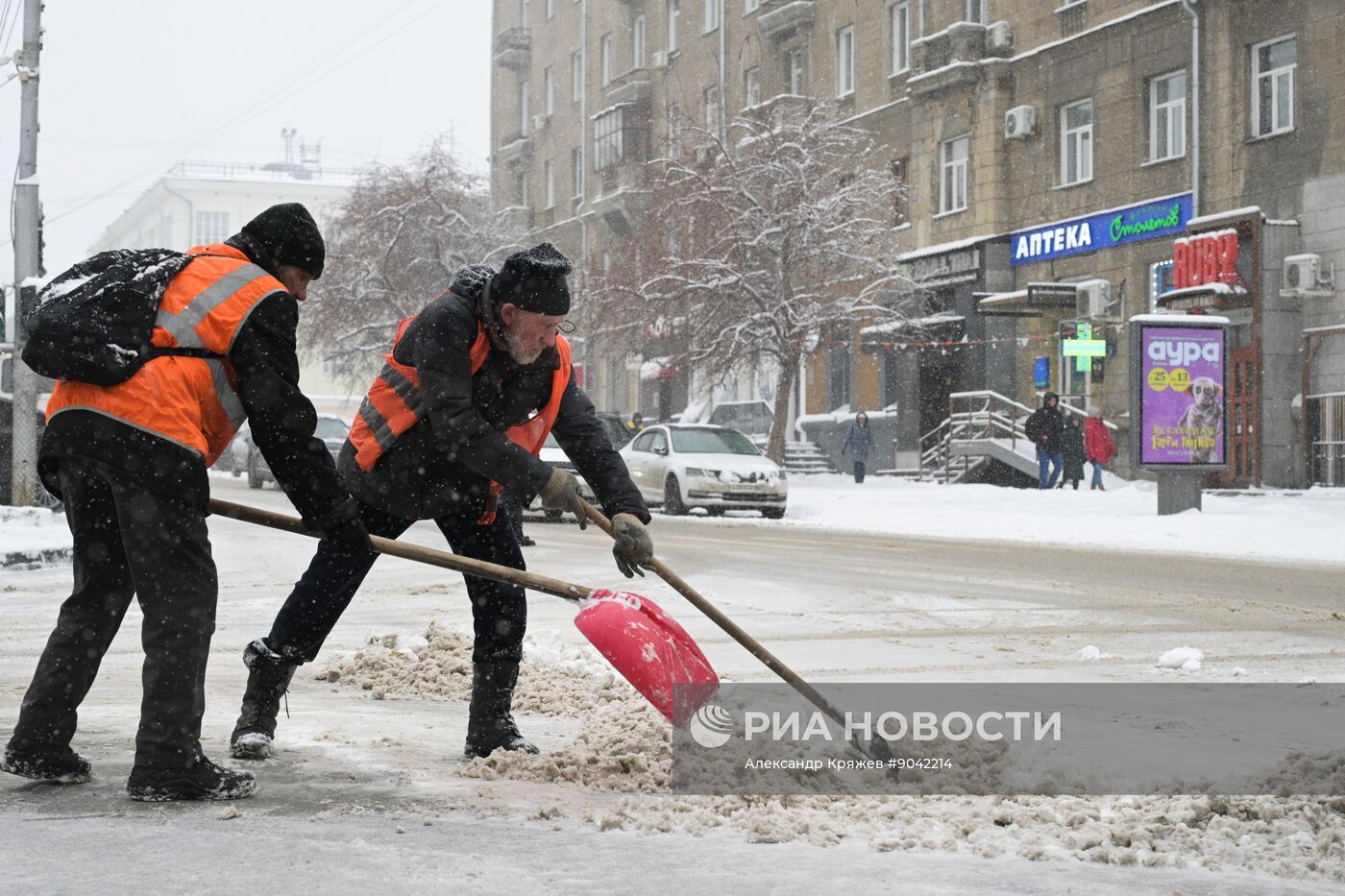 Снегопад в Новосибирске