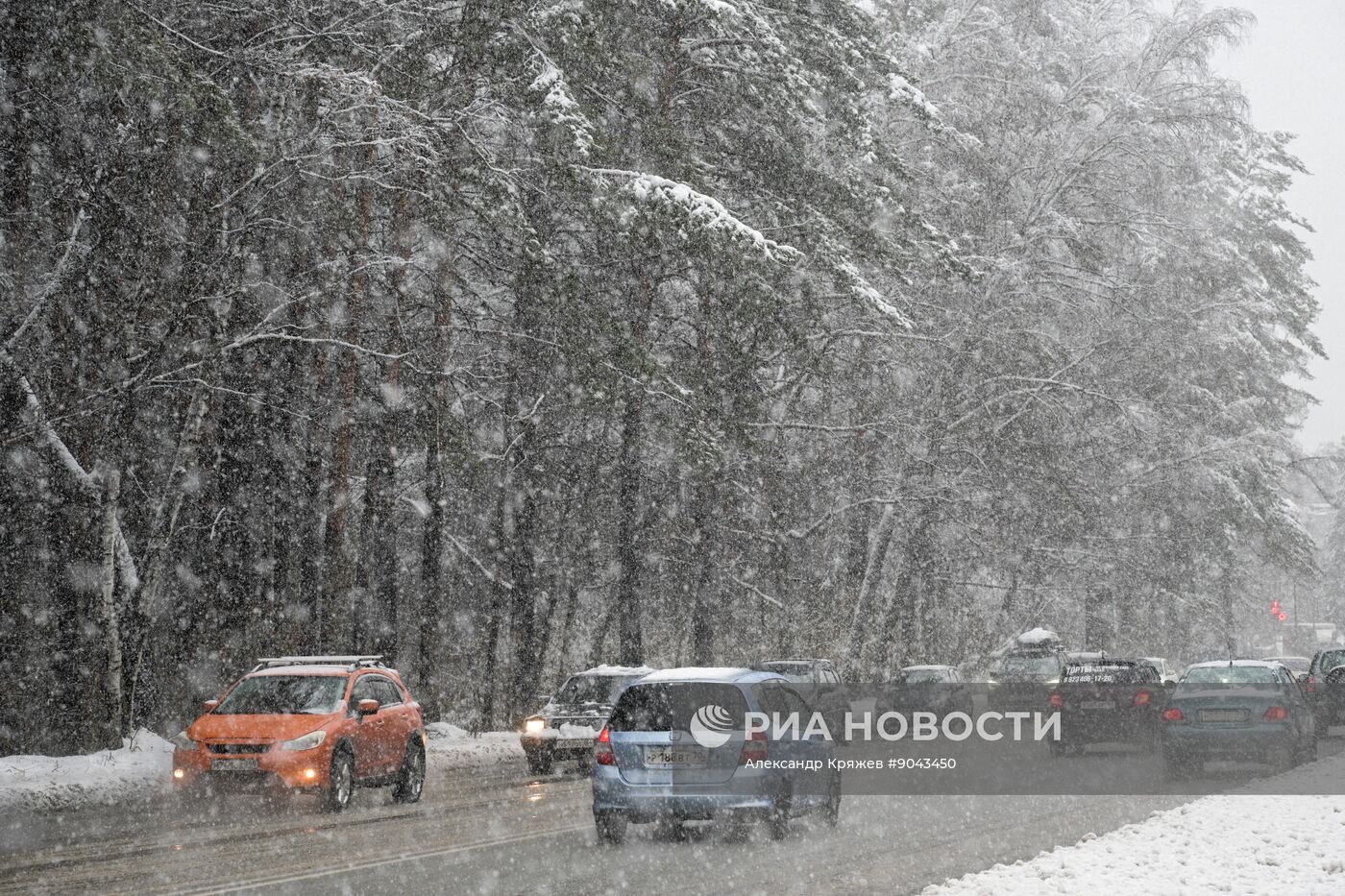 Снегопад в Новосибирске