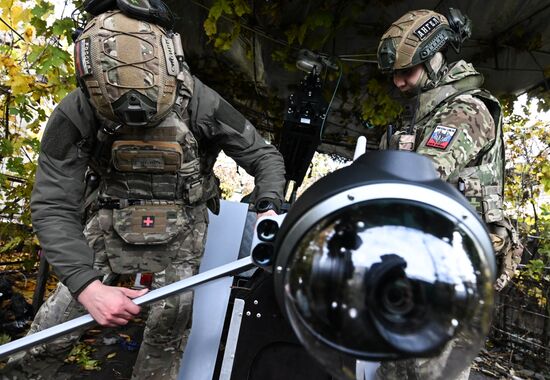 Боевая работа расчета БПЛА "Ланцет" группировки "Центр"