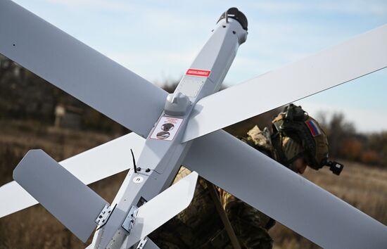 Боевая работа расчета БПЛА "Ланцет" группировки "Центр"