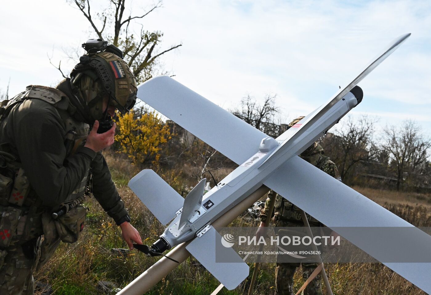 Боевая работа расчета БПЛА "Ланцет" группировки "Центр"