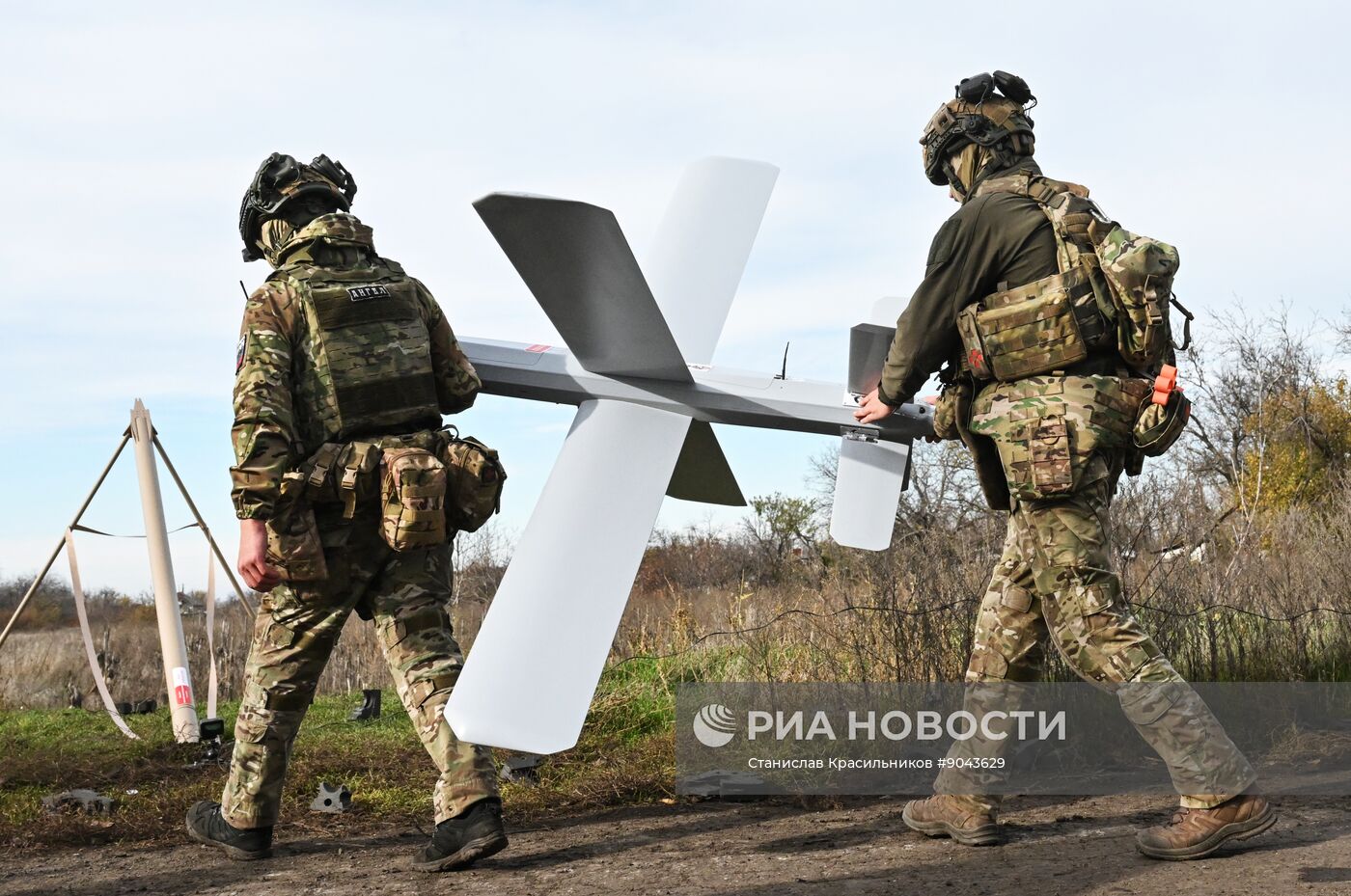 Боевая работа расчета БПЛА "Ланцет" группировки "Центр"